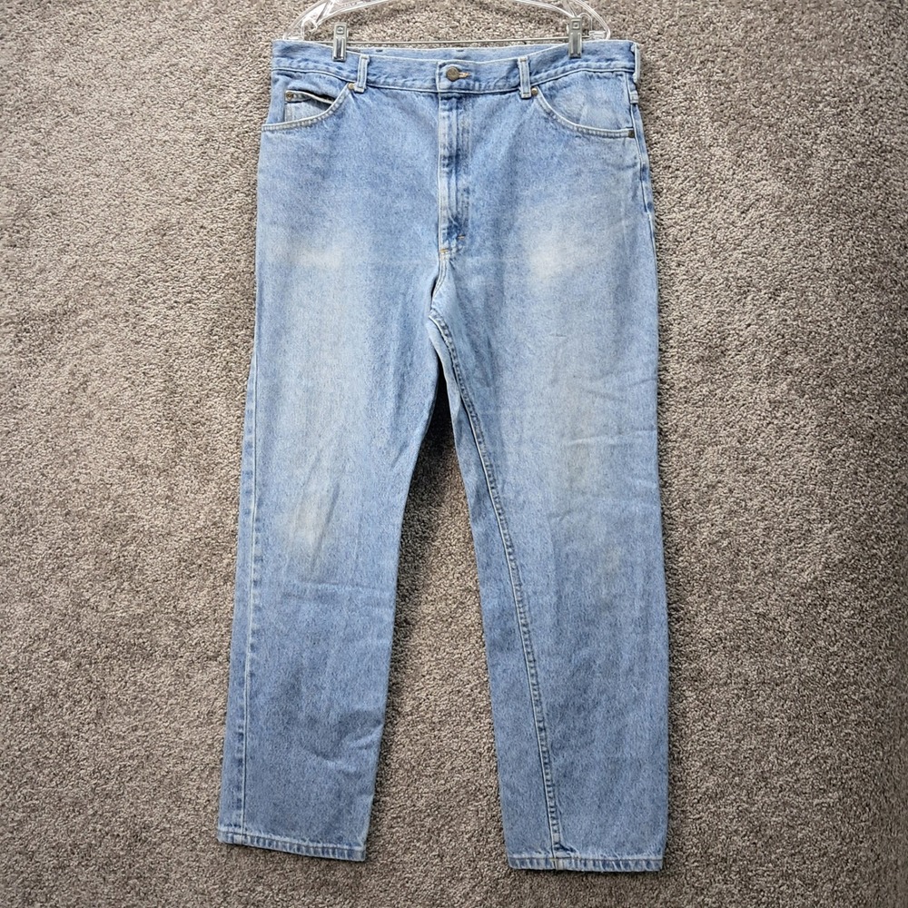 Lee Riders Mens Vintage Light Wash Straight Leg Denim Jeans 40x30 Light Blue